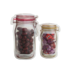 1pc Mason Jars Shaped Self Sealing Bag Moisture Proof Kitchen Organizer
