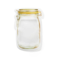 1pc Mason Jars Shaped Self Sealing Bag Moisture Proof Kitchen Organizer