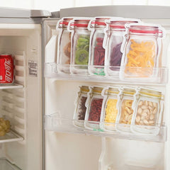 1pc Mason Jars Shaped Self Sealing Bag Moisture Proof Kitchen Organizer