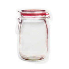 1pc Mason Jars Shaped Self Sealing Bag Moisture Proof Kitchen Organizer