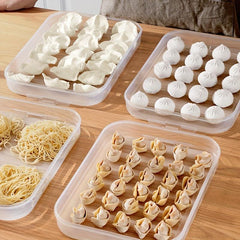 Portable Dumpling Box w/ Lid & Timer Sealed Food Container for Kitchen Supplies