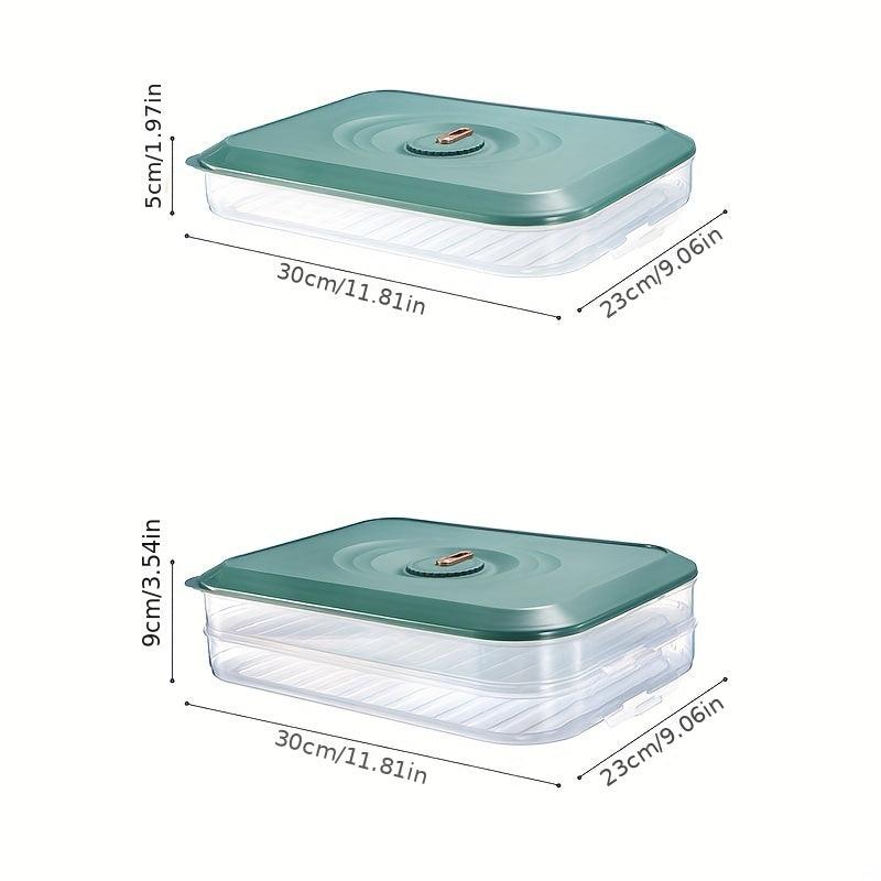 Portable Dumpling Box w/ Lid & Timer Sealed Food Container for Kitchen Supplies