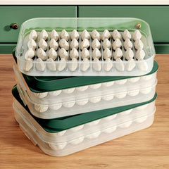 Portable Dumpling Box w/ Lid & Timer Sealed Food Container for Kitchen Supplies