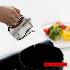 Mini Stainless Steel Pot With Strainer 13oz Kitchen Cooking Holder