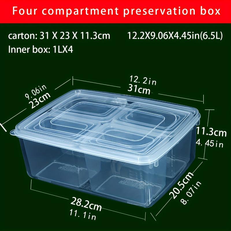 Food Preservation Box with Compartments Kitchen Storage
