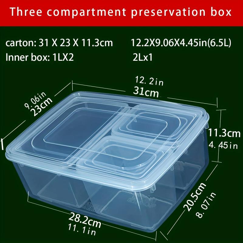 Food Preservation Box with Compartments Kitchen Storage