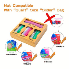 Bamboo Ziplock Bag Storage Organizer for Kitchen Drawer