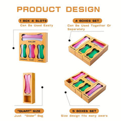 Bamboo Ziplock Bag Storage Organizer for Kitchen Drawer