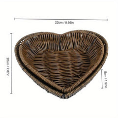 Boho Heart Shaped Handwoven Candy Fruit Basket