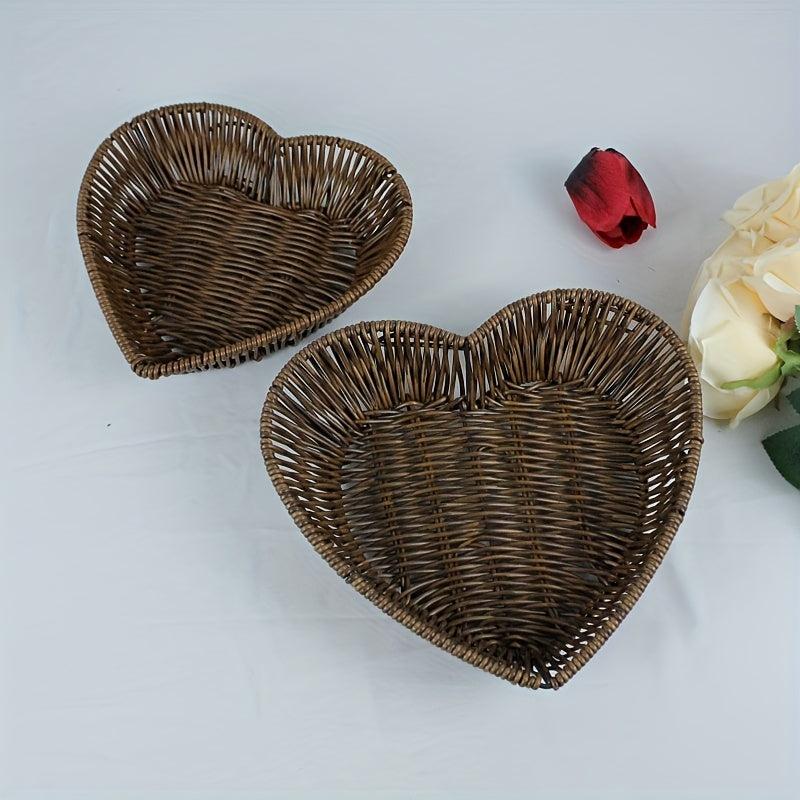 Boho Heart Shaped Handwoven Candy Fruit Basket