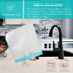 BPA Reusable Gallon Bags for Freezer Food Storage Leakproof Easy Seal