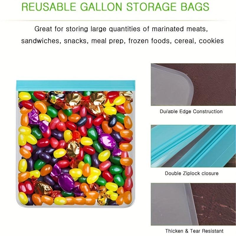 BPA Reusable Gallon Bags for Freezer Food Storage Leakproof Easy Seal