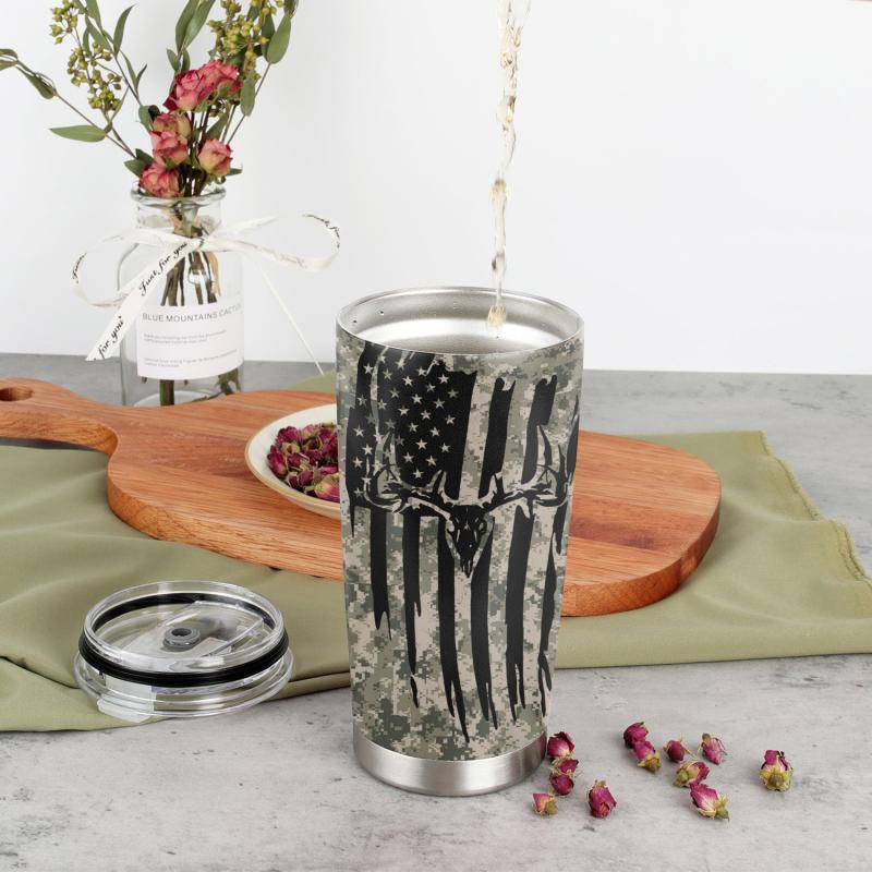 Flag Tumbler 20oz Stainless Steel Coffee Mug Vacuum Insulated Travel Tumbler