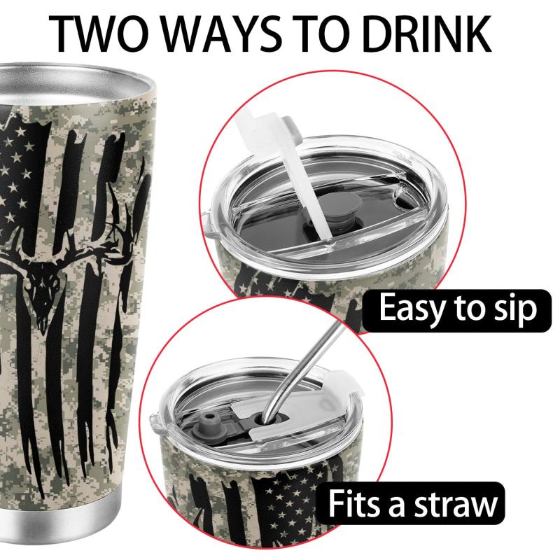 Flag Tumbler 20oz Stainless Steel Coffee Mug Vacuum Insulated Travel Tumbler