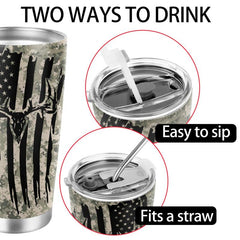 Flag Tumbler 20oz Stainless Steel Coffee Mug Vacuum Insulated Travel Tumbler