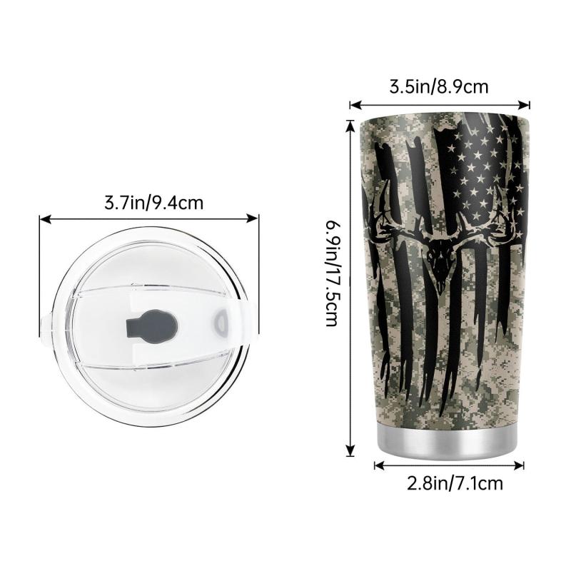 Flag Tumbler 20oz Stainless Steel Coffee Mug Vacuum Insulated Travel Tumbler