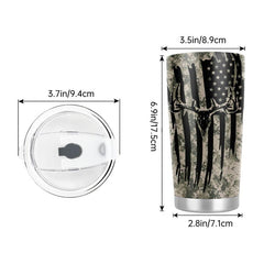 Flag Tumbler 20oz Stainless Steel Coffee Mug Vacuum Insulated Travel Tumbler