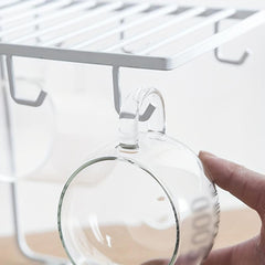 Nordic Iron Drain Rack with Hooks for Coffee Mugs and Dishes