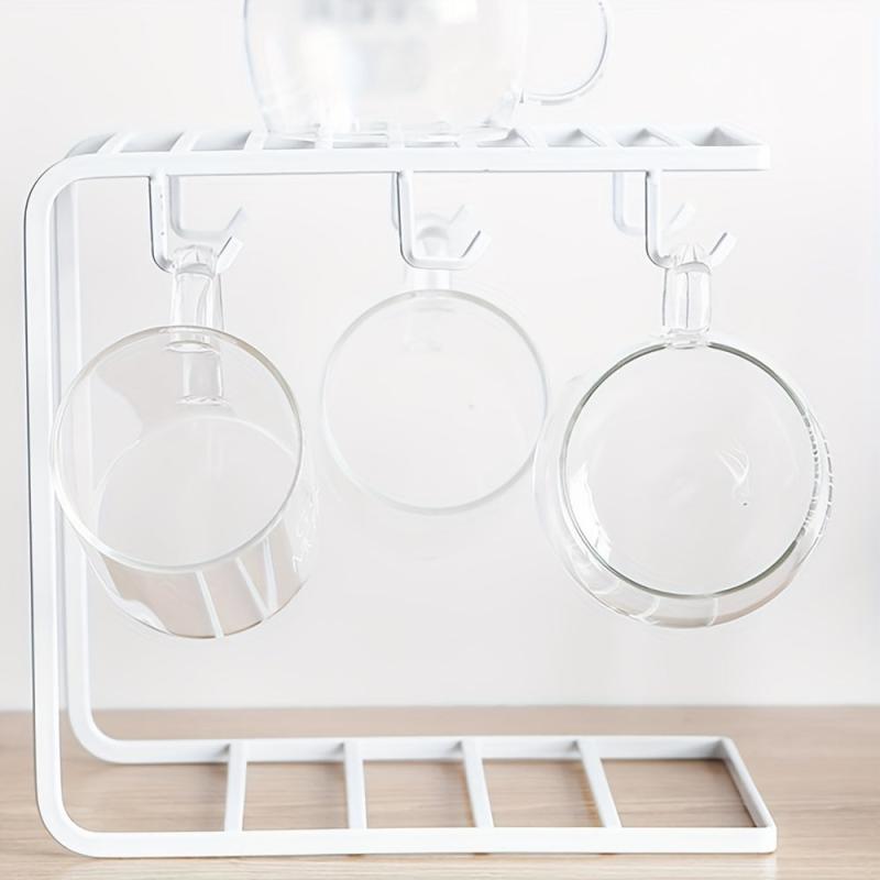 Nordic Iron Drain Rack with Hooks for Coffee Mugs and Dishes