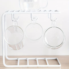 Nordic Iron Drain Rack with Hooks for Coffee Mugs and Dishes