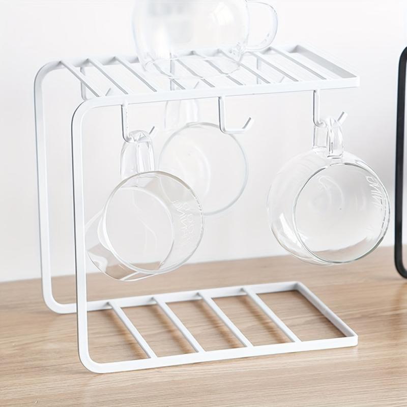 Nordic Iron Drain Rack with Hooks for Coffee Mugs and Dishes