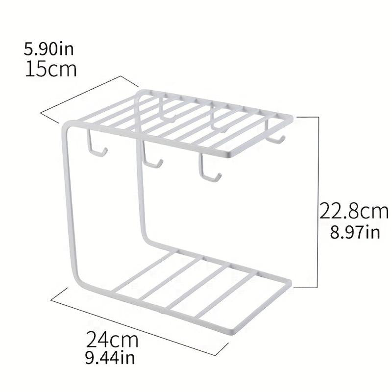 Nordic Iron Drain Rack with Hooks for Coffee Mugs and Dishes