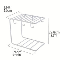 Nordic Iron Drain Rack with Hooks for Coffee Mugs and Dishes