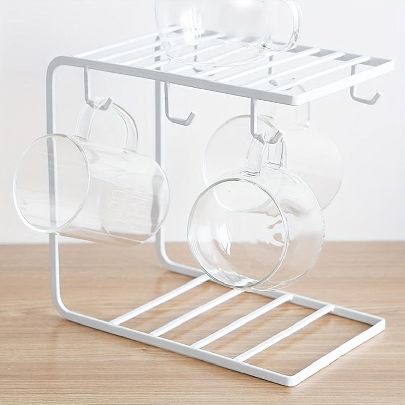 Nordic Iron Drain Rack with Hooks for Coffee Mugs and Dishes