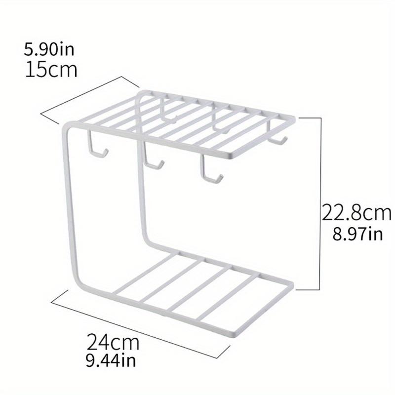Nordic Iron Drain Rack with Hooks for Coffee Mugs and Dishes