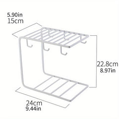 Nordic Iron Drain Rack with Hooks for Coffee Mugs and Dishes