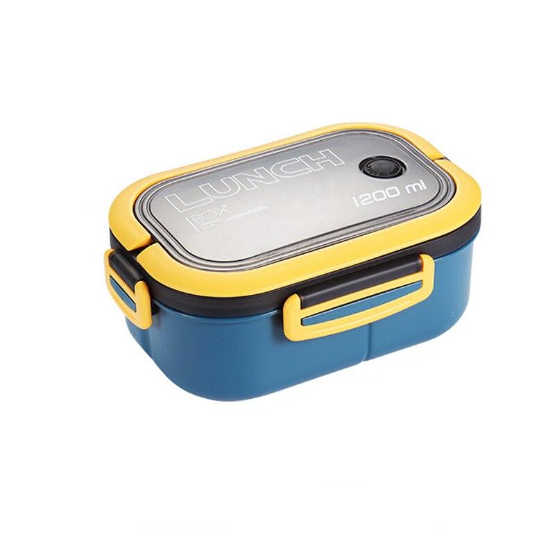 Portable Single Double Layer Lunch Box With Fork and Spoon