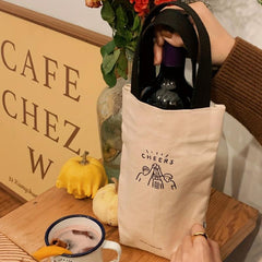 1pc Cheers Canvas Bag Reusable Shopping Bag Portable Organizer