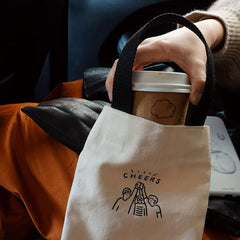 1pc Cheers Canvas Bag Reusable Shopping Bag Portable Organizer