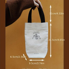 1pc Cheers Canvas Bag Reusable Shopping Bag Portable Organizer