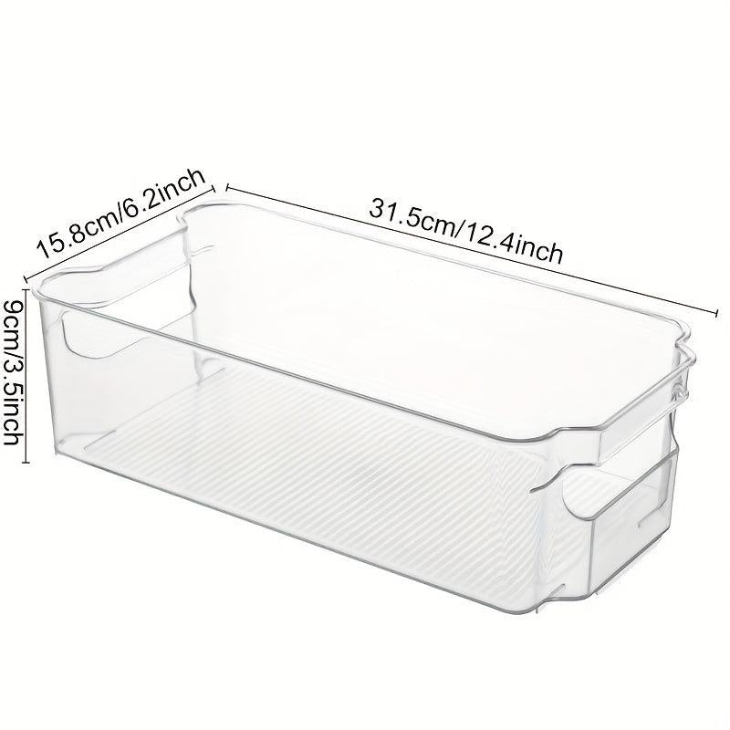1pc Portable Transparent Storage Box Kitchen Organizer Plastic Bins
