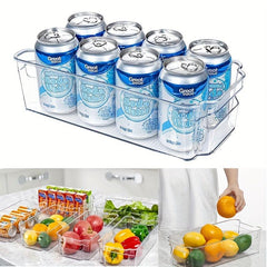 1pc Portable Transparent Storage Box Kitchen Organizer Plastic Bins