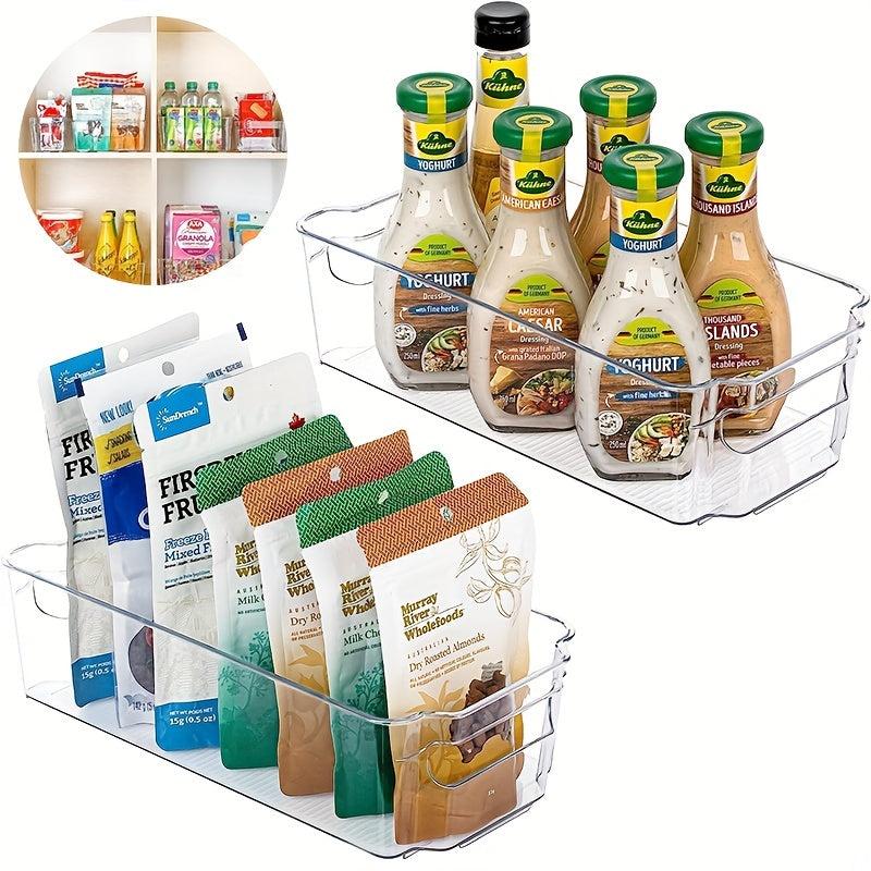 1pc Portable Transparent Storage Box Kitchen Organizer Plastic Bins