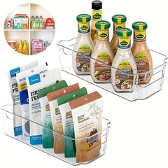 1pc Portable Transparent Storage Box Kitchen Organizer Plastic Bins