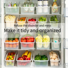 4pcs Transparent Refrigerator Storage Boxes Fresh Keeping Food Container