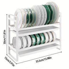 1pc Dish Storage Rack Kitchen Dish Drain Rack Plate Storage And Finishing Rack