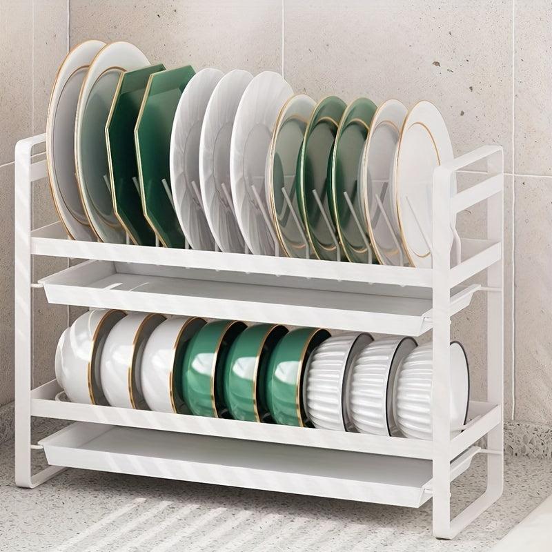 1pc Dish Storage Rack Kitchen Dish Drain Rack Plate Storage And Finishing Rack