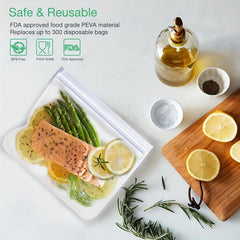 3pcs Leakproof Reusable Storage Bags for Freezer Meats Snacks Home Organization