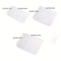 3pcs Leakproof Reusable Storage Bags for Freezer Meats Snacks Home Organization