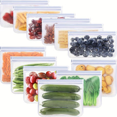 3pcs Leakproof Reusable Storage Bags for Freezer Meats Snacks Home Organization