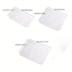 3pcs Leakproof Reusable Storage Bags for Freezer Meats Snacks Home Organization