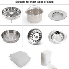 100pcs Sink Filter w/ Storage Box Disposable Mesh Sink Strainer Drain Residue