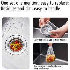 100pcs Sink Filter w/ Storage Box Disposable Mesh Sink Strainer Drain Residue