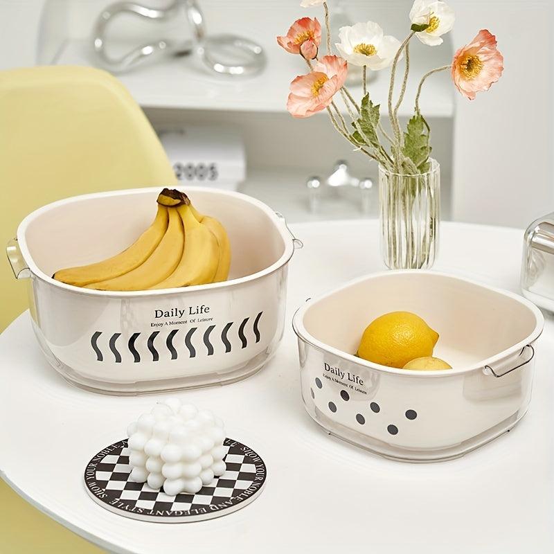 2-in-1 Drainage Basket and Washing Bowl for Fruits and Vegetables
