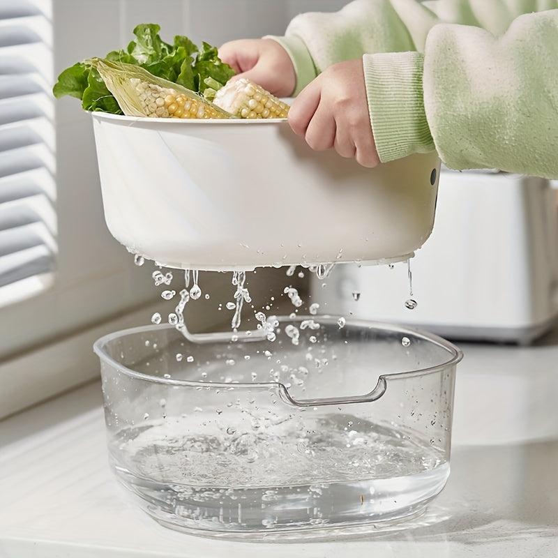 2-in-1 Drainage Basket and Washing Bowl for Fruits and Vegetables