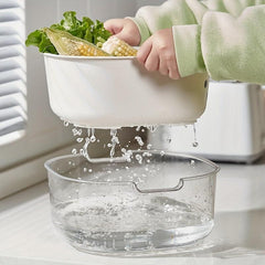 2-in-1 Drainage Basket and Washing Bowl for Fruits and Vegetables